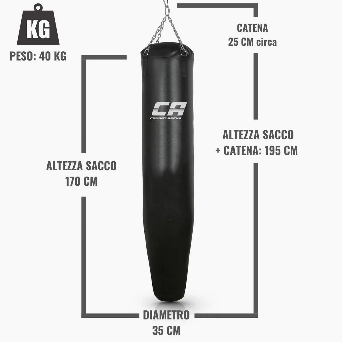 Saco de savate Combat Arena 40 kg  - Image 2
