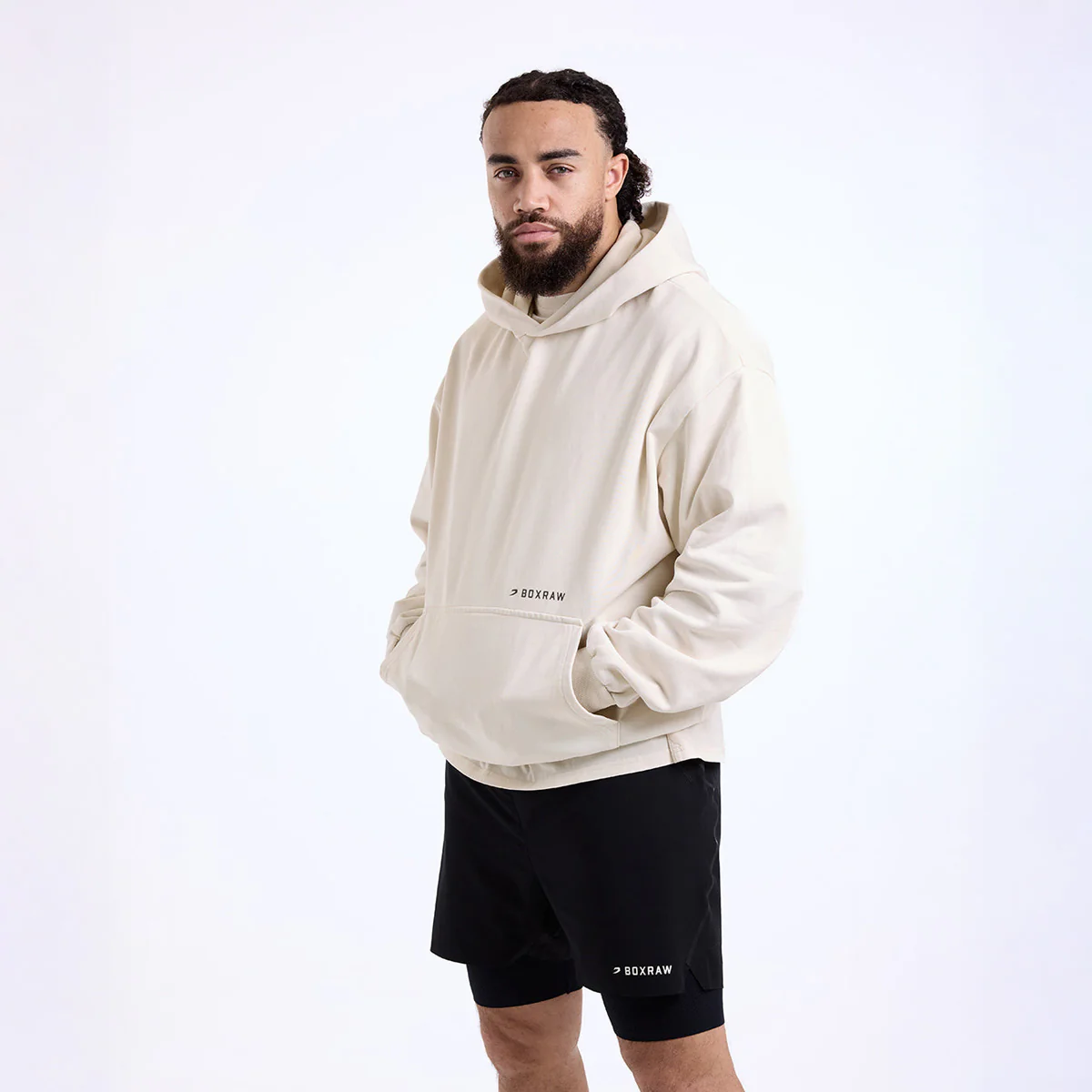 Sudadera Boxraw Sparring Club Oversize con capucha Beige  - Image 5