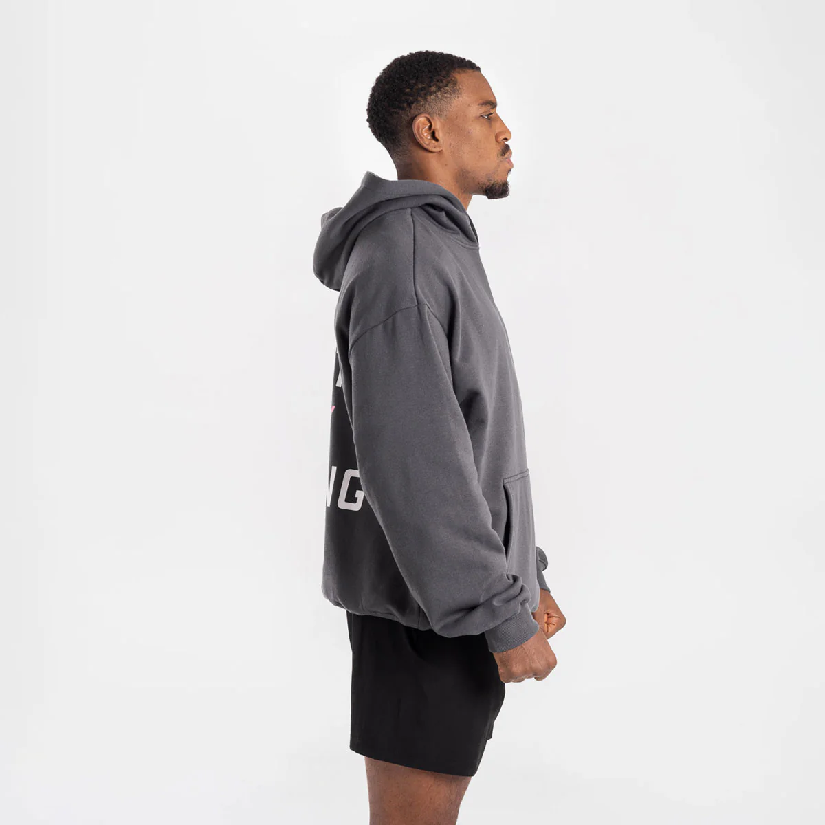 Sudadera Boxraw We Don't Play Boxing oversize con capucha Gris-rosa  - Image 3
